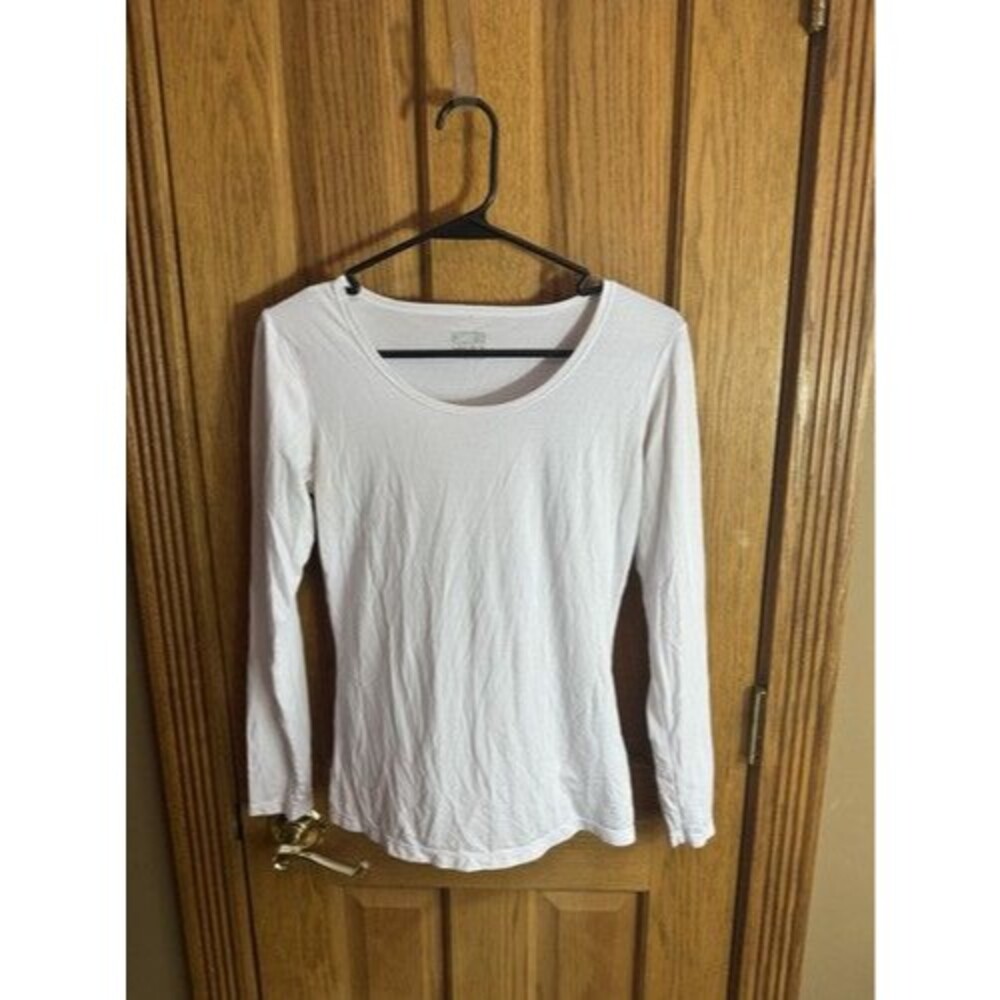 32 Degrees Heat Women's White Long Sleeve Base Layer Top M Stretch Compression
